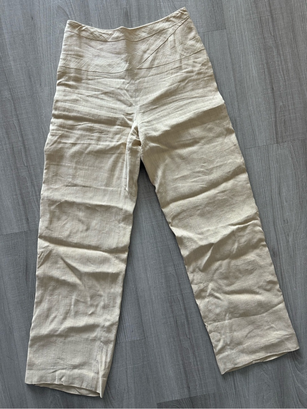 Women’s Lightweight Cream Silk/Linen-Blend Pants
